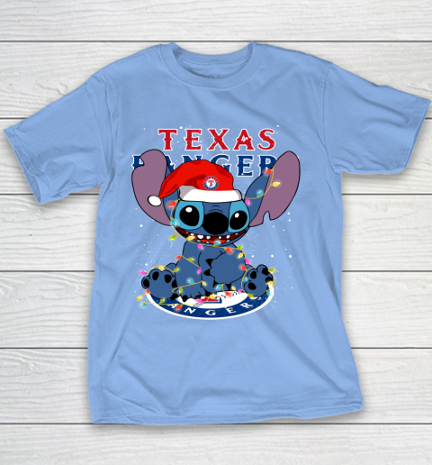 Texas Rangers MLB noel stitch Baseball Christmas Youth T-Shirt 7