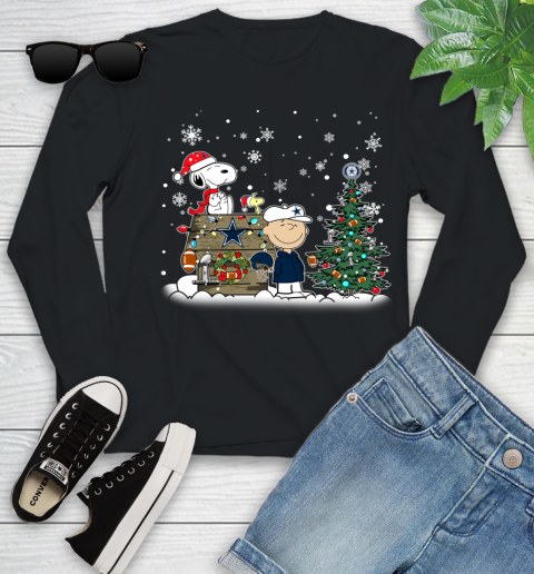 NFL Dallas Cowboys Snoopy Charlie Brown Christmas Football Super Bowl Sports Youth Long Sleeve