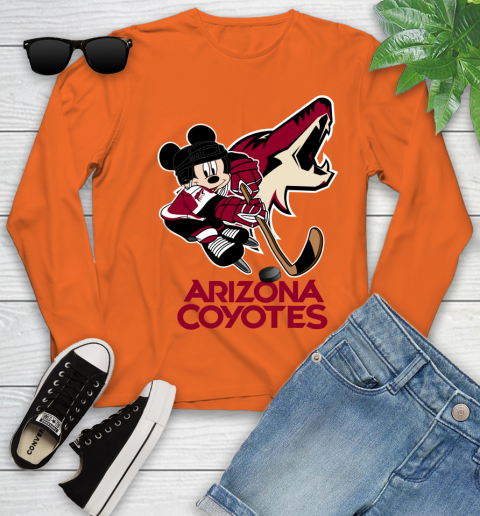 NHL Arizona Coyotes Mickey Mouse Disney Hockey T Shirt Youth Long Sleeve 4