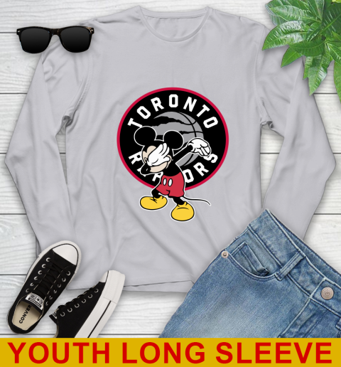 Toronto Raptors NBA Basketball Dabbing Mickey Disney Sports Youth Long Sleeve 6