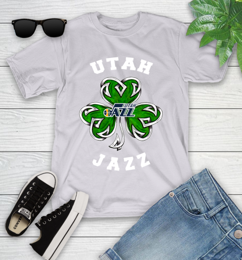 NBA Utah Jazz Three Leaf Clover St Patrick's Day Basketball Sports Youth T-Shirt 4