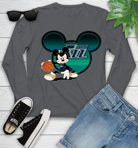 NBA Utah Jazz Mickey Mouse Disney Basketball Youth Long Sleeve 8