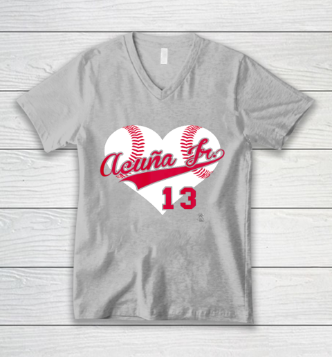 Ronald Acuna Jr Baseball Heart Gameday V-Neck T-Shirt 3