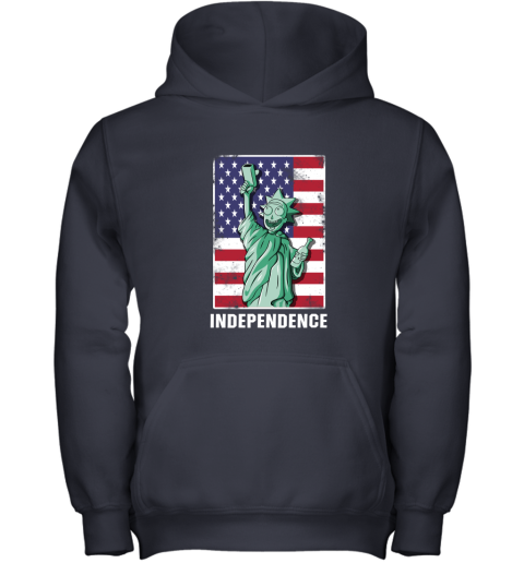 1p3h rick and morty statue of liberty independence day 4th of july shirts youth hoodie 43 front navy