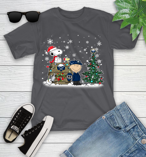 NHL Buffalo Sabres Snoopy Charlie Brown Woodstock Christmas Stanley Cup Hockey Youth T-Shirt 6