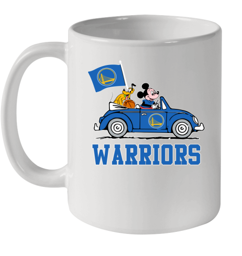 NBA Basketball Golden State Warriors Pluto Mickey Driving Disney Shirt Ceramic Mug 11oz