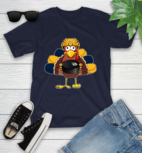 Nashville Predators Turkey Thanksgiving Day Youth T-Shirt 3