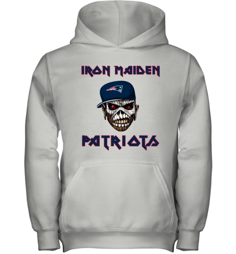 NFL New England Patriots Iron Maiden Rock Band Music Football Sports TGY2U6K8utI youth hoodie 43 95 151514 front white