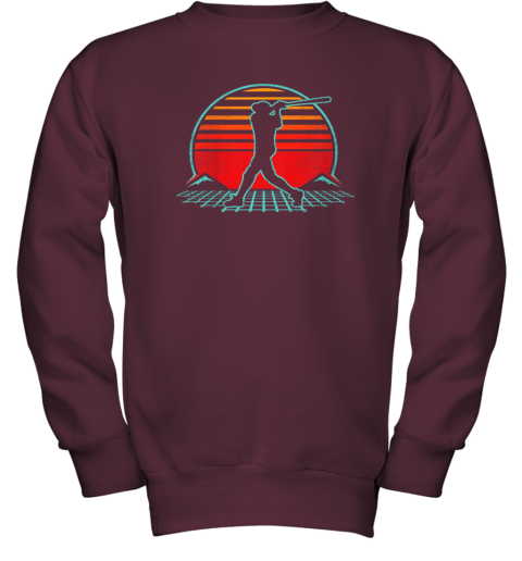 j44o baseball retro vintage 80s style coach player gift youth sweatshirt 47 front maroon