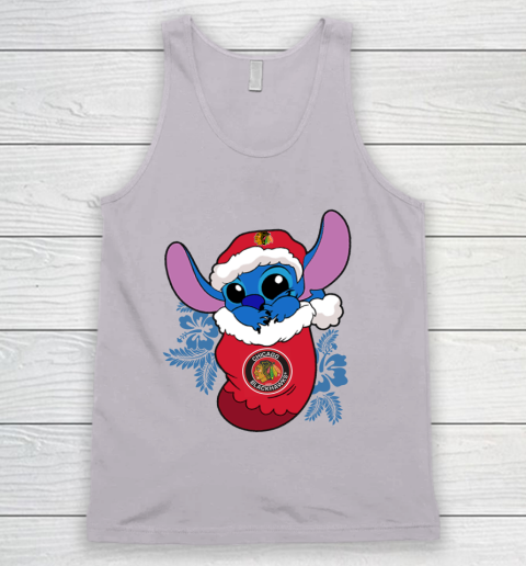 Chicago Blackhawks Christmas Stitch In The Sock Funny Disney NHL Tank Top 4