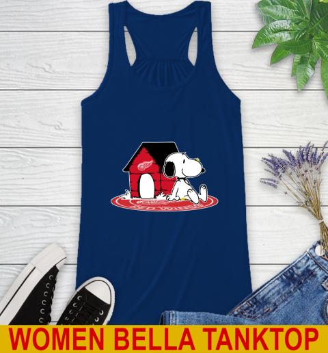 NHL Hockey Detroit Red Wings Snoopy The Peanuts Movie Shirt Racerback Tank 9