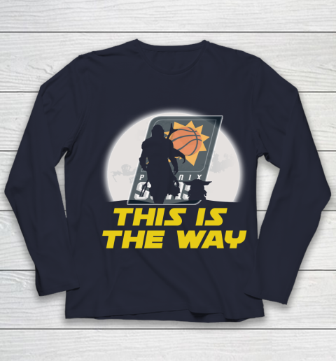 Phoenix Suns NBA Basketball Star Wars Yoda And Mandalorian This Is The Way Youth Long Sleeve 2
