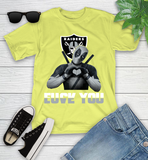 NHL Oakland Raiders Deadpool Love You Fuck You Football Sports Youth T-Shirt 10