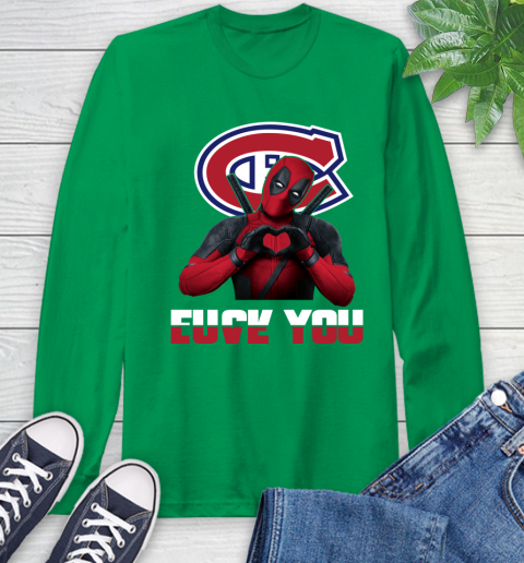 NHL Montreal Canadiens Deadpool Love You Fuck You Hockey Sports Long Sleeve T-Shirt 8