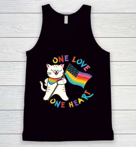 Independence Day 4th Of July Proud American Gay Kitten Tank Top