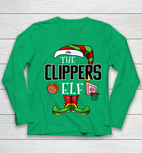LA Clippers Christmas ELF Funny NBA Youth Long Sleeve 4
