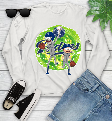 MLB San Diego Padres Rick And Morty Baseball Sports Youth Long Sleeve 12
