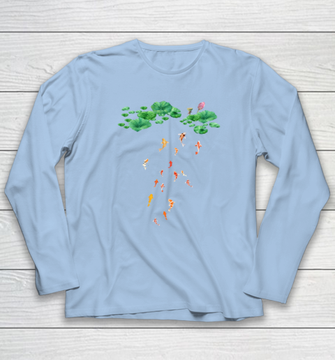 Watercolor Japanese Koi Fish Goldfish Lily Pad Lotus Leaf Beauty Long Sleeve T-Shirt 5