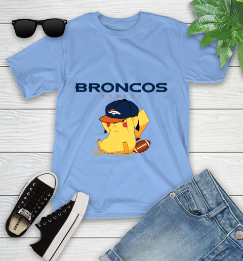 NFL Pikachu Football Sports Denver Broncos Youth T-Shirt 11