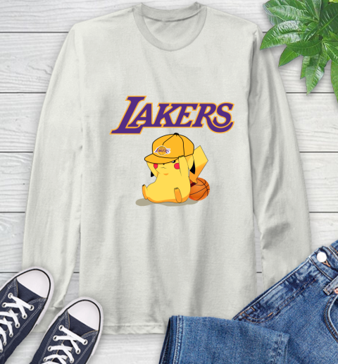 NBA Pikachu Basketball Sports Los Angeles Lakers Long Sleeve T-Shirt 12
