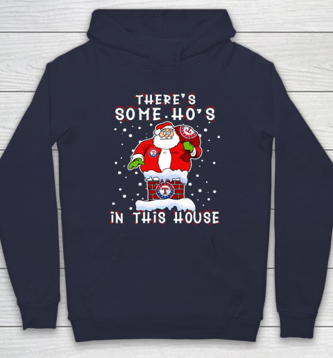 Texas Rangers Christmas There Is Some Hos In This House Santa Stuck In The Chimney MLB Hoodie 2