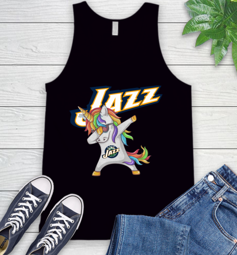 Utah Jazz NBA Basketball Funny Unicorn Dabbing Sports Tank Top 2