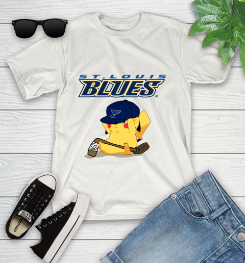 NHL Pikachu Hockey Sports St.Louis Blues Youth T-Shirt