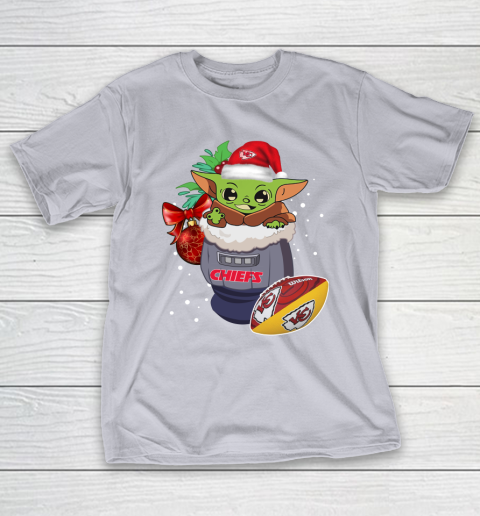 Kansas City Chiefs Christmas Baby Yoda Star Wars Funny Happy NFL T-Shirt 7