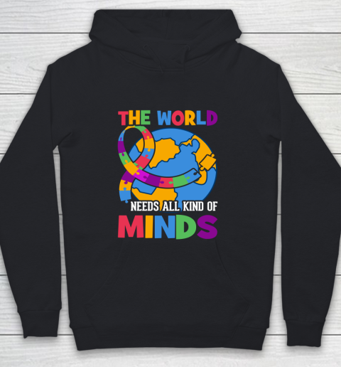 The World Needs All Kind Of Minds Autism Awareness Youth Hoodie