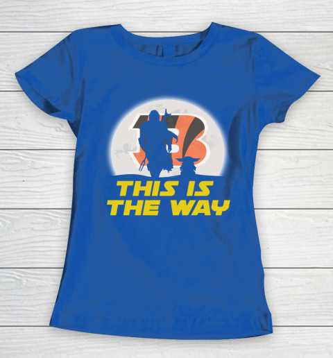 Cincinnati Bengals NFL Football Star Wars Yoda And Mandalorian This Is The Way Women's T-Shirt 8