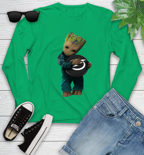 NHL Groot Guardians Of The Galaxy Hockey Sports Tampa Bay Lightning Youth Long Sleeve 6