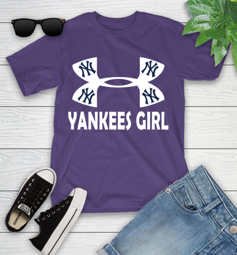 MLB New York Yankees Girl Under Armour Baseball Sports Youth T-Shirt 3