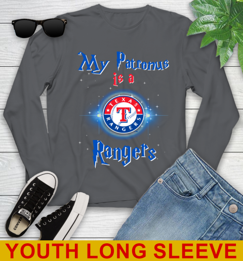 MLB Baseball Harry Potter My Patronus Is A Texas Rangers Youth Long Sleeve 9