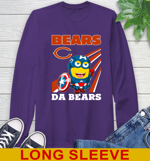 NFL Football Chicago Bears Captain America Marvel Avengers Minion Shirt Long Sleeve T-Shirt 5