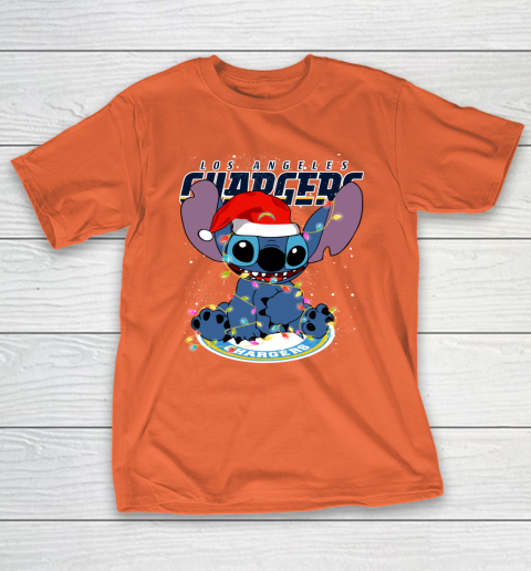 Los Angeles Chargers NFL Football noel stitch Christmas T-Shirt 3