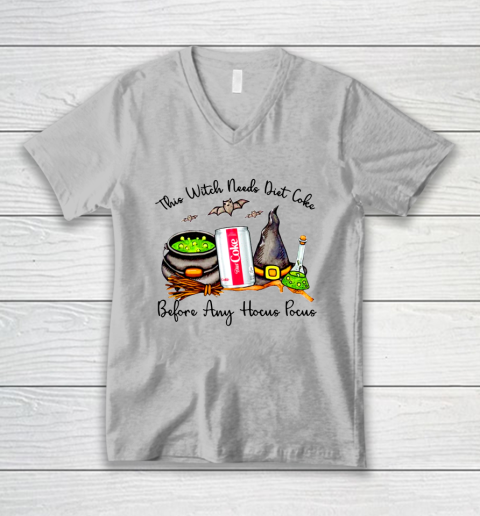 Hocus Pocus Halloween  This Witch Need Diet Coke V-Neck T-Shirt 2