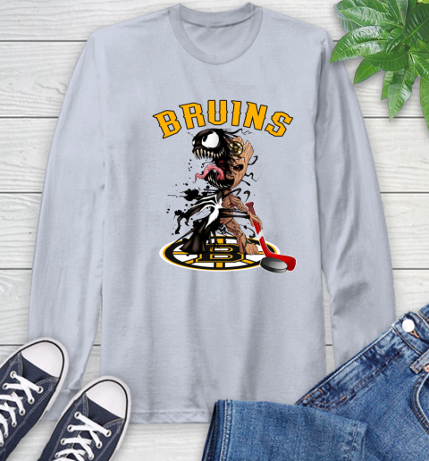 NHL Boston Bruins Hockey Venom Groot Guardians Of The Galaxy Long Sleeve T-Shirt 6