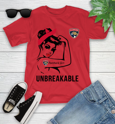 NHL Florida Panthers Girl Unbreakable Hockey Sports Youth T-Shirt 8
