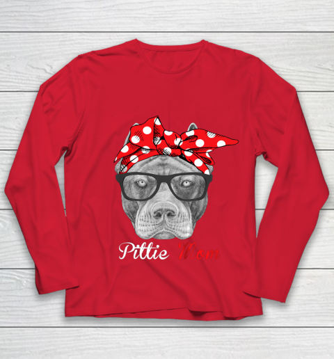 Dog Mom Shirt Pittie Mom Shirt for Pitbull Dog Lovers Mothers Day Youth Long Sleeve 8