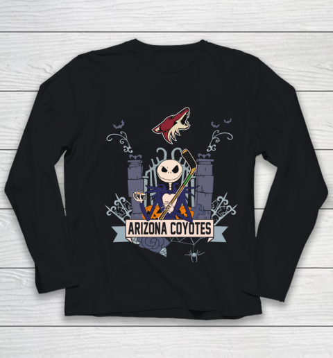 NHL Arizona Coyotes Hockey Jack Skellington Halloween Youth Long Sleeve