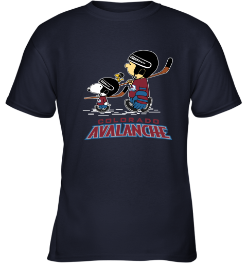 Let's Play Colorado Avalanche Ice Hockey Snoopy NHL Youth T-Shirt