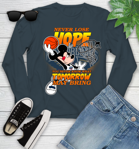 New Orleans Pelicans NBA Basketball Mickey Disney Never Lose Hope Youth Long Sleeve 9