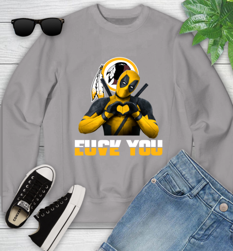 NHL Washington Redskins Deadpool Love You Fuck You Football Sports Youth Sweatshirt 3