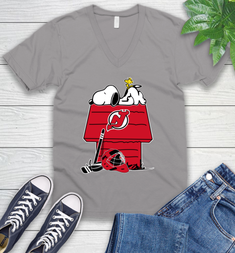 New York Islanders NHL Hockey Snoopy Woodstock The Peanuts Movie (2) V-Neck T-Shirt 4