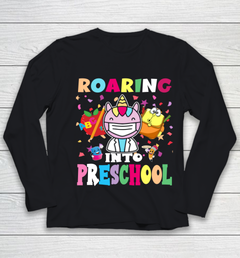 Back to school shirt Roaring into preschool Youth Long Sleeve