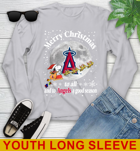Los Angeles Angels Merry Christmas To All And To Angels A Good Season MLB Baseball Sports Youth Long Sleeve 5