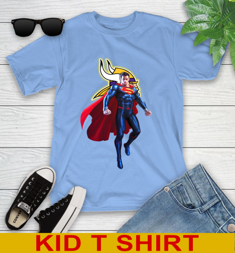 NFL Superman DC Sports Football Minnesota Vikings Youth T-Shirt 11