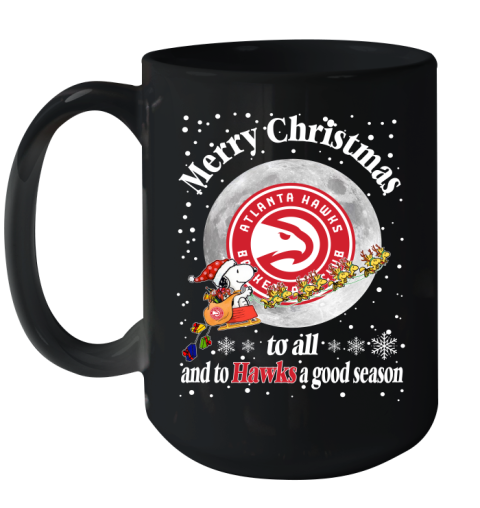 Atlanta Hawks Merry Christmas To All And To Hawks A Good Season NBA Basketball Sports Ceramic Mug 15oz