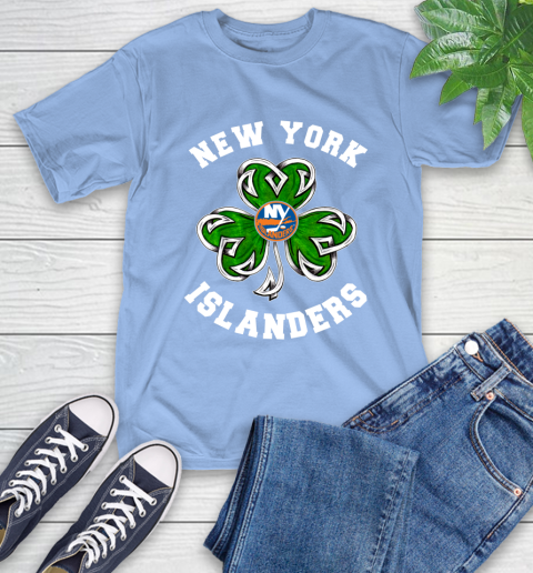 NHL New York Islanders Three Leaf Clover St Patrick's Day Hockey Sports T-Shirt 12
