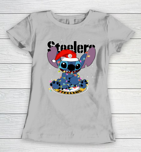 Pittsburgh Steelers NFL Football noel stitch Christmas Women's T-Shirt 3